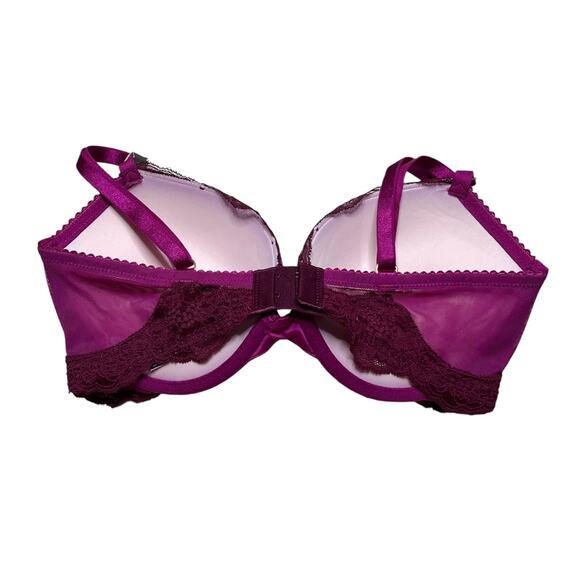 Victoria's Secret Very Sexy Plunge Lace Trim Bra Raspberry Cooler Size 34D - Picture 2 of 3